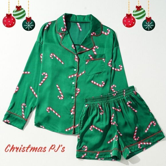 Candy Cane Christmas Pajama Set - Picture 1 of 3